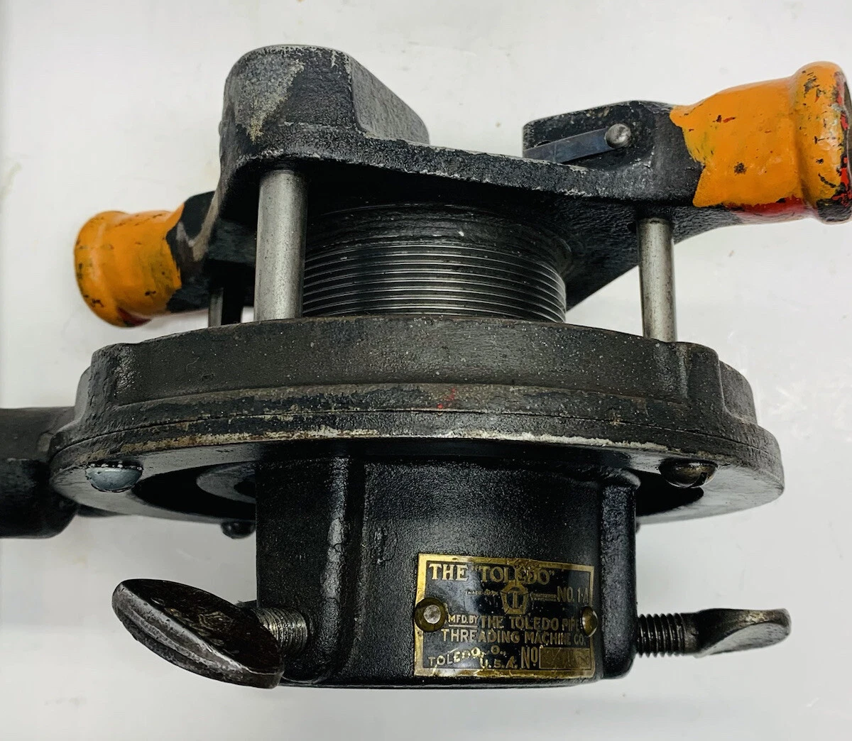Vintage The Toledo No. 1 A Adjustable Pipe Threading Tool With Thread Die Set