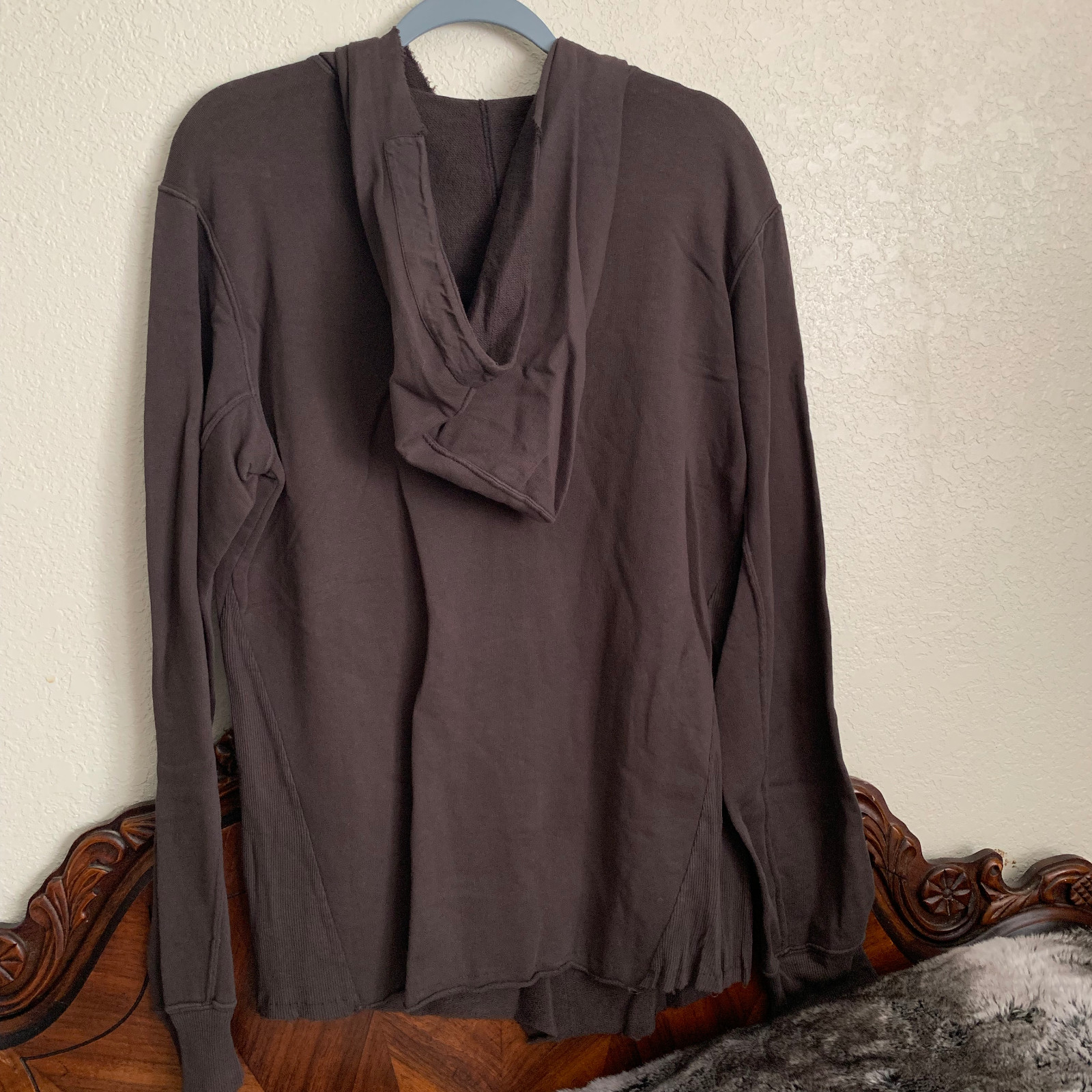 Rick Owens SLAB Dust BROWN Mountain Hoodie Sweatshirt AUTHENTIC RARE US L LARGE image 2