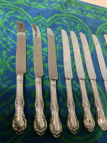 8 International Silver Wild Rose Sterling 9-1/8” Dinner Knifes - Picture 5 of 9