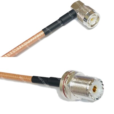 RG400 TNC Male Angle to UHF Female BULKHEAD RF Cable FAST-SHIP LOT