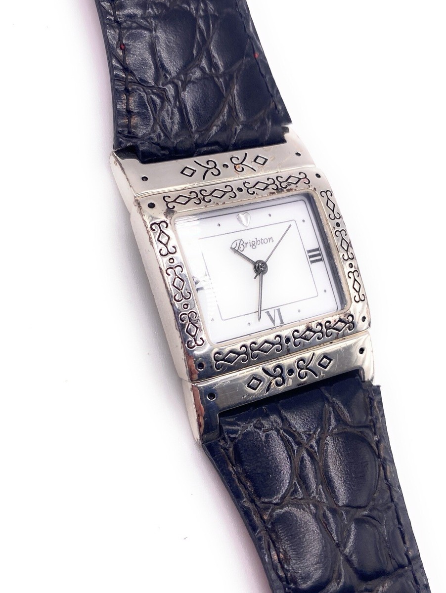 Brighton Plymouth Watch Reversible Black Red Leather Band  display picture 1