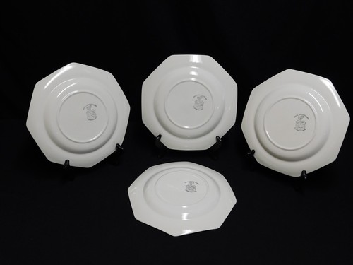 4 Old Pekin Octagon Blue J & G Meakin Royal Staffordshire Ironstone Plates 9.75" - Picture 3 of 5