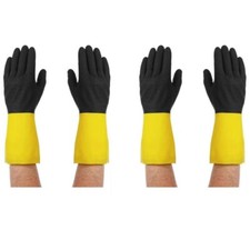 4X KleenGuard G80 Neoprene Latex Chemical Resistant Gloves Oil Acid 2 Pairs NEW