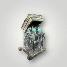 Rare Canopic Jar Box Stone Gods of Protection Neftus Serqet Maat Isis