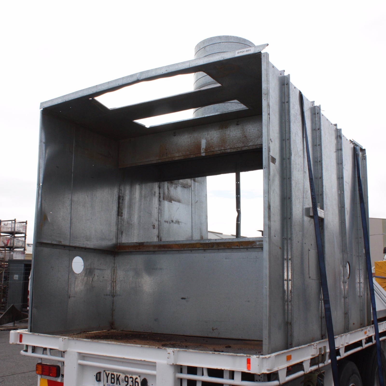 Double sided open face Spray Booth ADELAIDE 1.1kw Fan 2.3 x 2.1 x 3m Ex