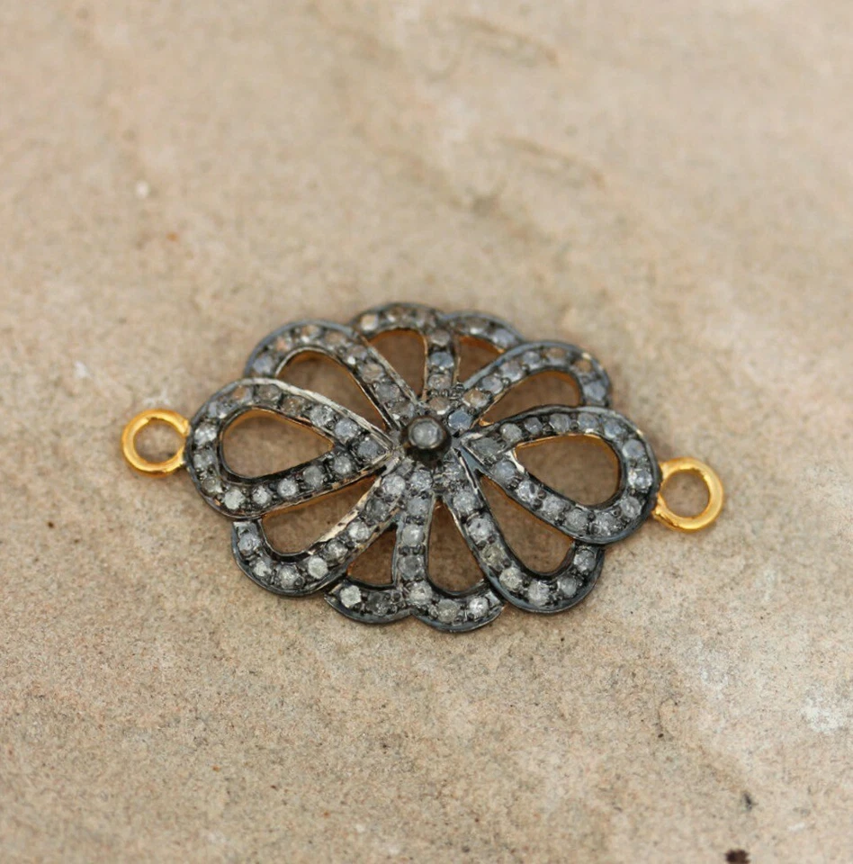 Brazalete Pavé Diamantes Fornituras y Conector Plata 925 Accesorios Joyería, Foto 3 de 4