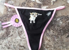 Black Hana Deka Club Ladies Thong Under Wear brand new Size 14/16 With Tags