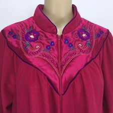 Vintage Womens Sz L Nightgown Sears Amanda Stewart Intimates Modest Fuchsia
