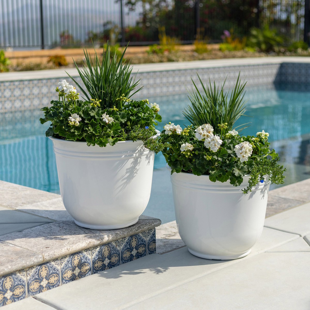 square planter pot Matte Black Short Ripple Square Planter main image 1