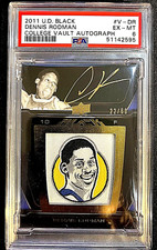 2011 DENNIS RODMAN LOGO PATCH AUTO PSA 6 BLACK SP #D /60 UD COLLEGE VAULT G834