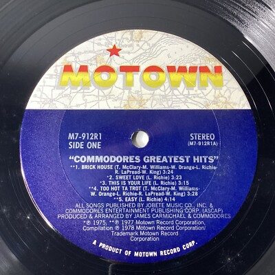 激レアImported Good SIAM レコード Commodores ‎– Greatest Hits Vinyl, LP 1978 Motown ‎– M7-912 R1 | eBay