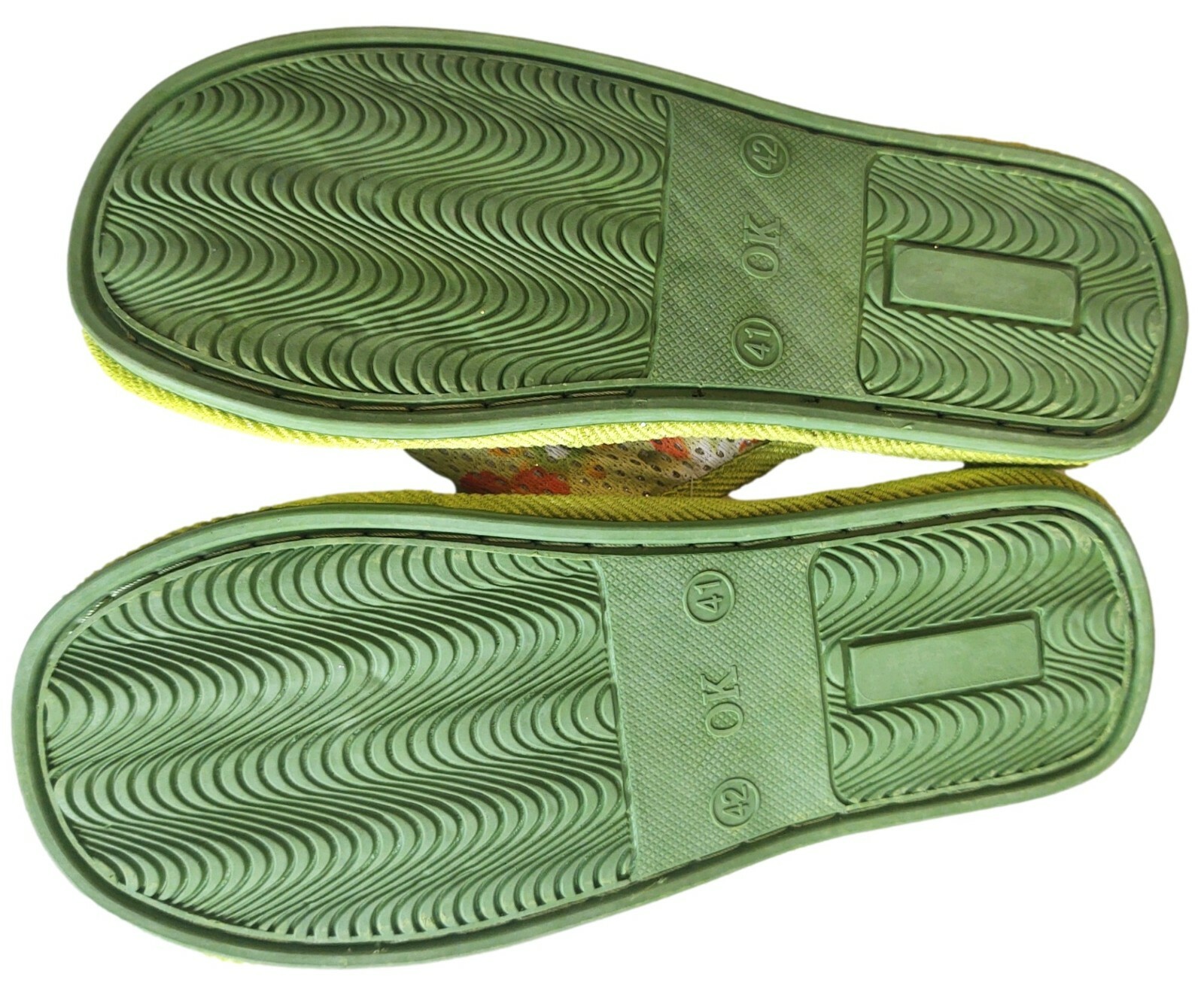 SAOLA Scarpa ciabatta verde lime ricamata floreale con suola in gomma