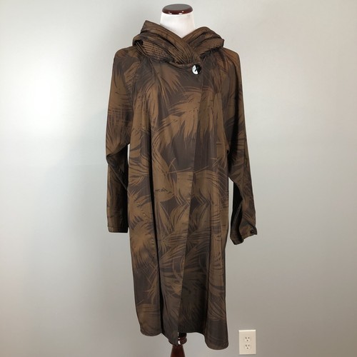 Button Raincoat Accordion Hood 