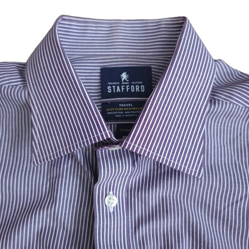 Stafford Travel Purple Mens Dress Shirt 