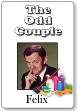 FELIX UNGER THE ODD COUPLE NAME BADGE HALLOWEEN COSPLAY MAGNET BACK