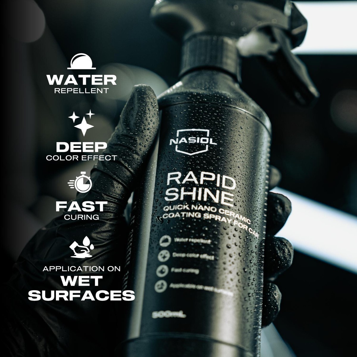 Nasiol Rapidshine Quick Nano Ceramic Coating Spray for Car-500 ml