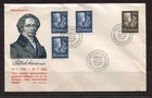 SWEDEN 1955, LITERATURE,  POET PER ATTERBOM, Scott 484-486 ON FIRST DAY COVER