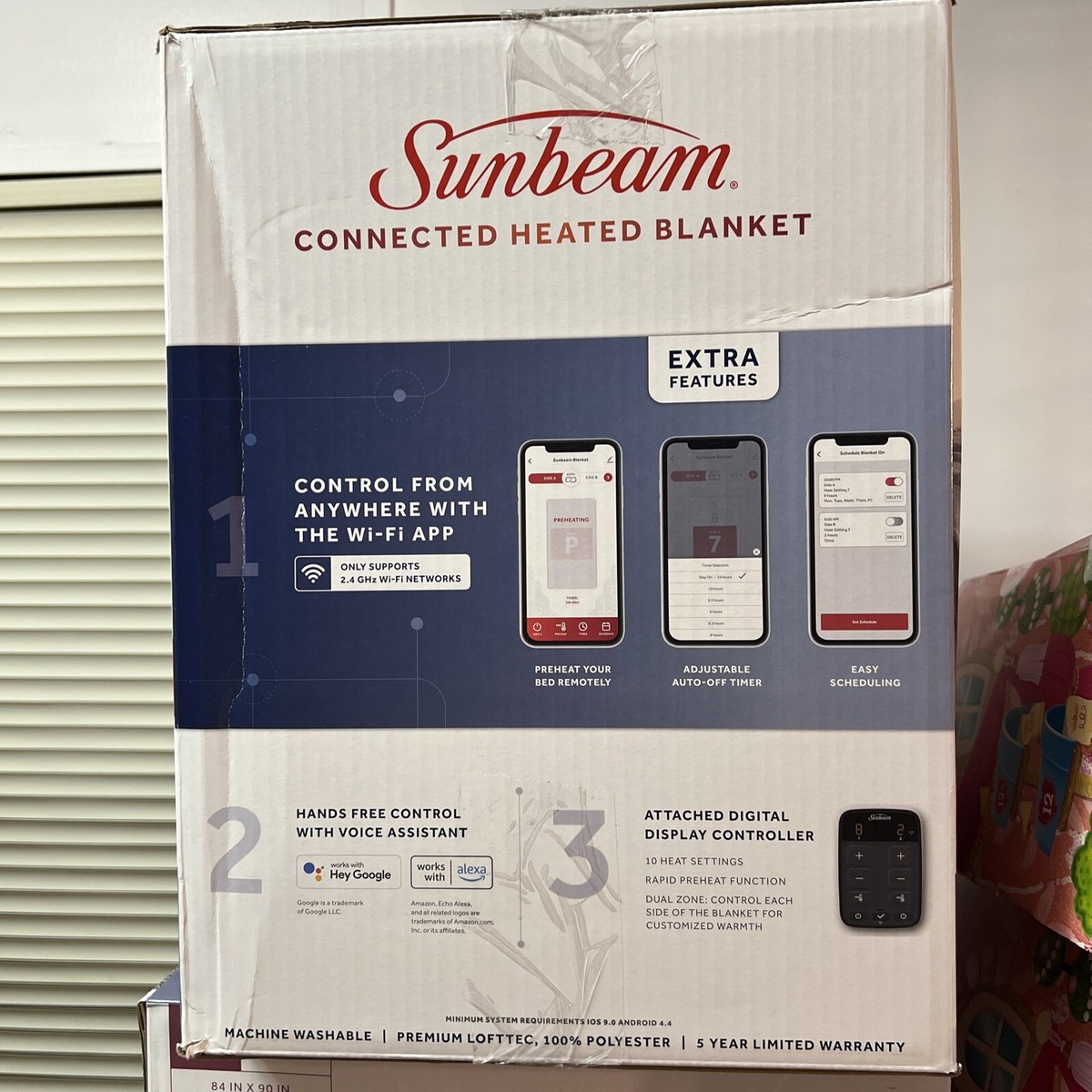 Sunbeam Connected WiFi Heated Electric Blanket, Lofttec, Slate Grey, Queen  | eBay