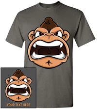 Angry Monkey Head T-Shirt, Men Women Youth Kid Tank Long Personalized Tee custom