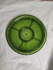 INDIANA Vintage Avocado Green Glass Divided Relish Tray Serving Platter 13.5"