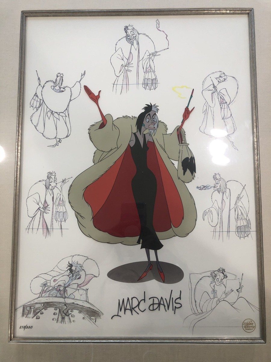 DISNEY MASTERS SERIES SIGNED MARC DAVIS CRUELLA DE VIL 101