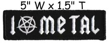 I LOVE METAL Music Band Heavy Rock Embroidered Patch Iron-On Decorative Applique