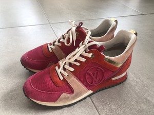 red and pink trainers