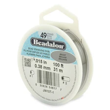 Beadalon 49 Strand Beading Wire .015 30ft & 100ft Spools. 49 Strands Beadalon