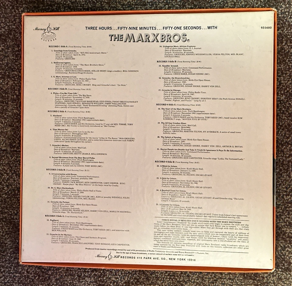 THE MARX BROTHERS - SET OF 4 VINYL LP RECORDS Foto 4 de 4