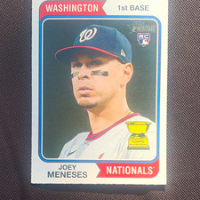 Topps 2023 Heritage Joey Meneses #182 Washington Nationals Rookie Baseball Card. rookie card picture