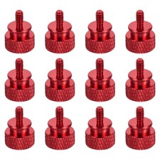 12 Pcs Computer Case Thumb Screw UNC6-32x6.5mm Knurled Screws, Wine Red