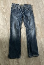 Y2K Big Star Sweet Boot Ultra Low Rise Jeans Womens 27 L Embellished Pockets