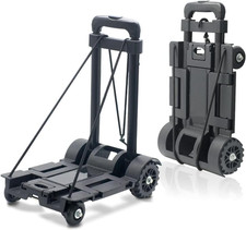 Foldable Plastic Folding Cart Lightweight Folding Shopping Trolley Mini Luggage