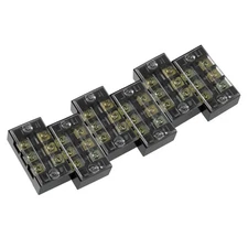 6 x 3 Positions Dual Rows 600V 25A Wire Barrier Block Terminal Strip TB-2503L