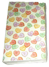 VALENTINE'S DAY Guest Napkins 32 Ct 4 1/4"X 7 3/4" CONVERSATION HEARTS Paper 