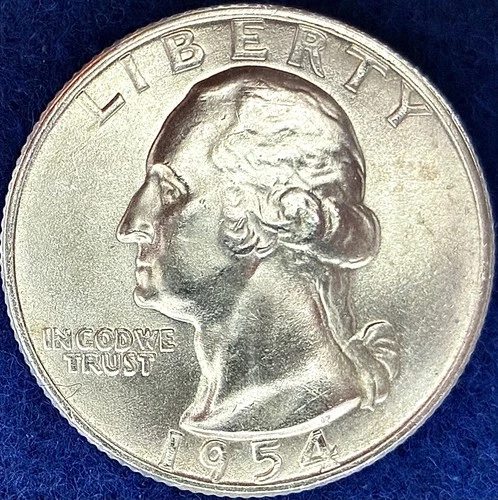 1954-D Washington Silver Quarter Nice Ch BU++