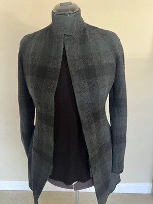 Jil Sander Wool Coat Womens Size 38 Multicolored