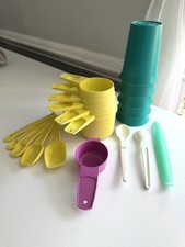 Vintage Tupperware Measuring Cups  Spoons Mixed Color Set w/Extra Gadgets