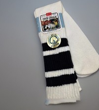 Mens VTG Pros Choice Hanes White/Black Tube Socks 9-15 Striped 80's NOS USA