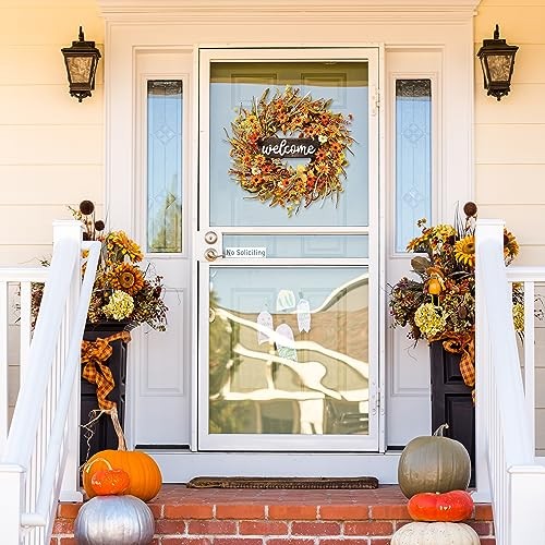 Artificial Fall Wreath 22’’ Autumn Front Door Wreath Harvest Wreath with - Bild 8 von 8
