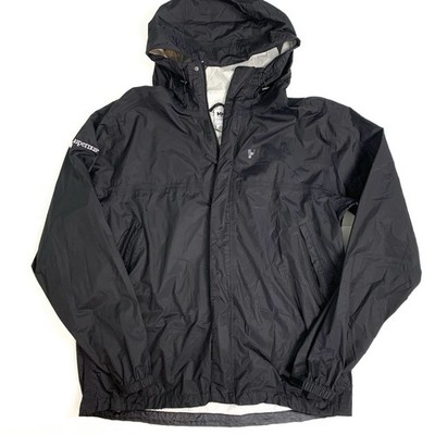 Helly Hansen Men Windbreaker Hooded Full Zip PROMO LOGO Black Vented FLAWED