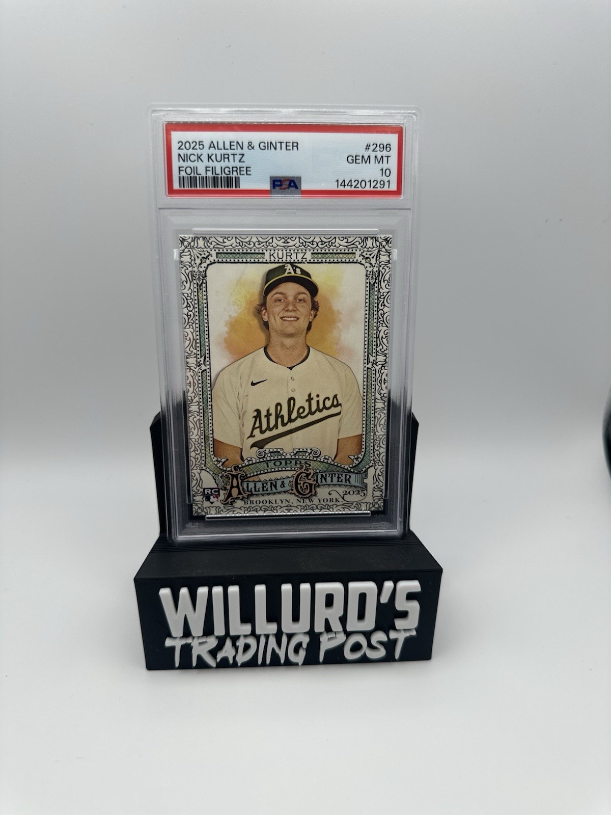 2025 Topps Allen & Ginter Nick Kurtz #296 Foil Filagree (RC) PSA 10