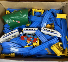 Large Lot Vintage Tomy Tomica World Road And Rail System Pieces Parts Train