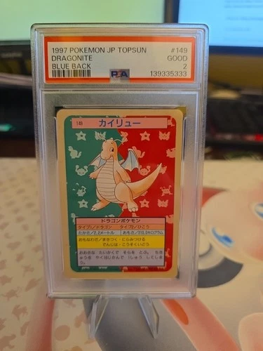 1997 POKEMON JAPANESE TOPSUN DRAGONITE BLUE BACK #149 PSA 2