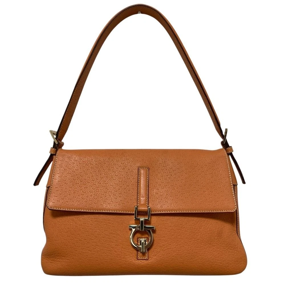 Salvatore Ferragamo Leather Exterior Orange Bags & Handbags for