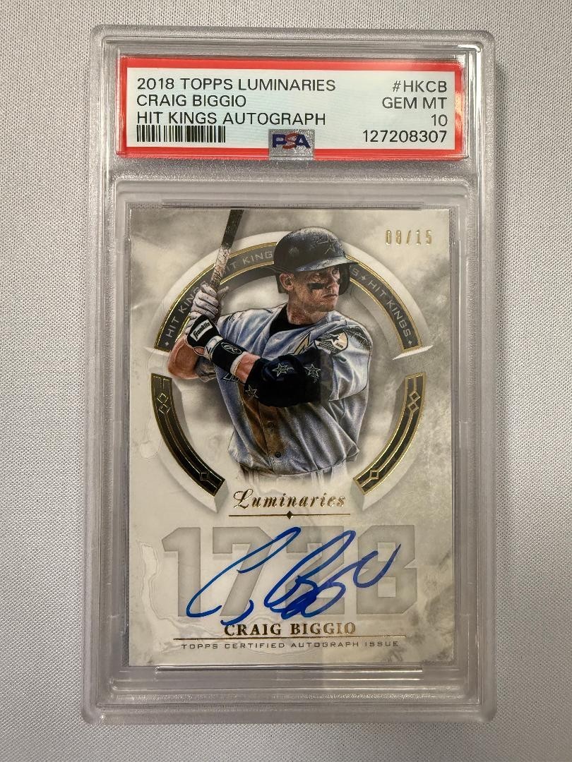 2018 Topps Luminaries - Hit Kings Craig Biggio #HK-CB 08/15 (Autograph) PSA 10