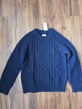 Gap Kids NWT Boys Navy Blue Cable Knit Sweater Size S 6-7 Crewneck Pullover