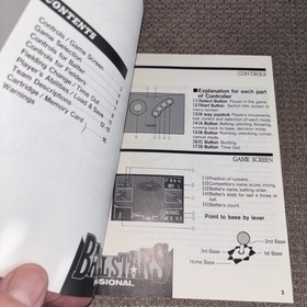 Baseball Stars Professional SNK (Neo Geo AES) Manual Only Nice Shape! 1990