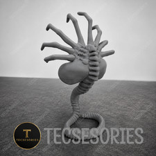 Alien Facehugger Display 10in Grey 3d Printed Prop Replica