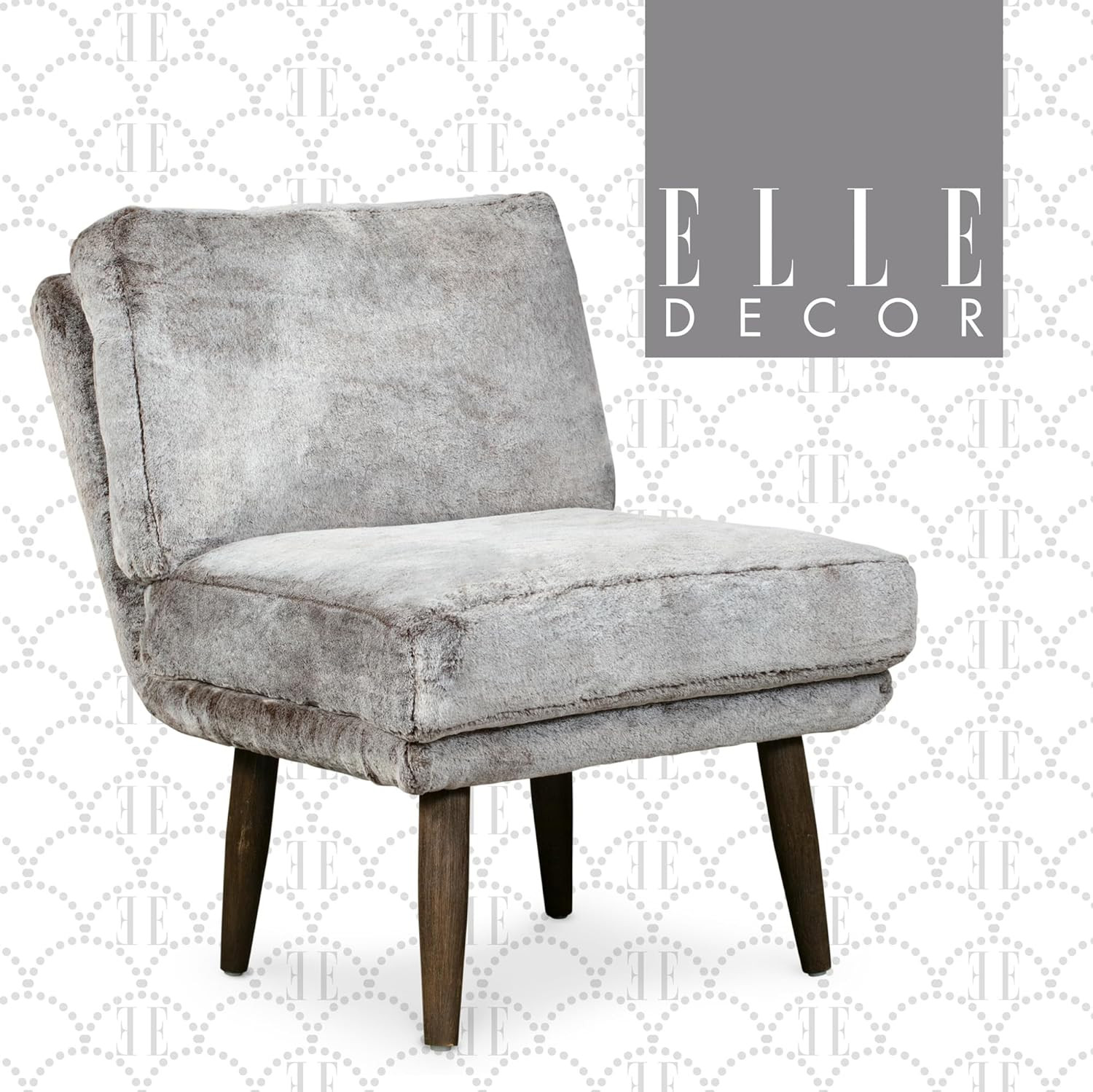 - Plush Mid Century Modern Accent In Mink Brown Fur
